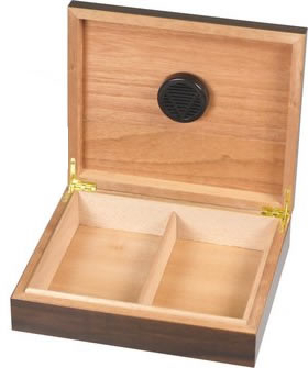 Walnut Decor Humidor; 20 cigars